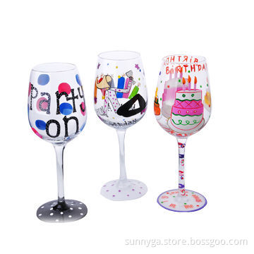 Hand-painted Wine Glasses, Distinctive Specialty Drink Presentation
